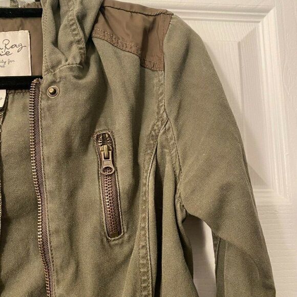 American Rag Cie Womens Brown Long Sleeve Hooded Full Zip Trench Coat Size XXS - Picture 4 of 8